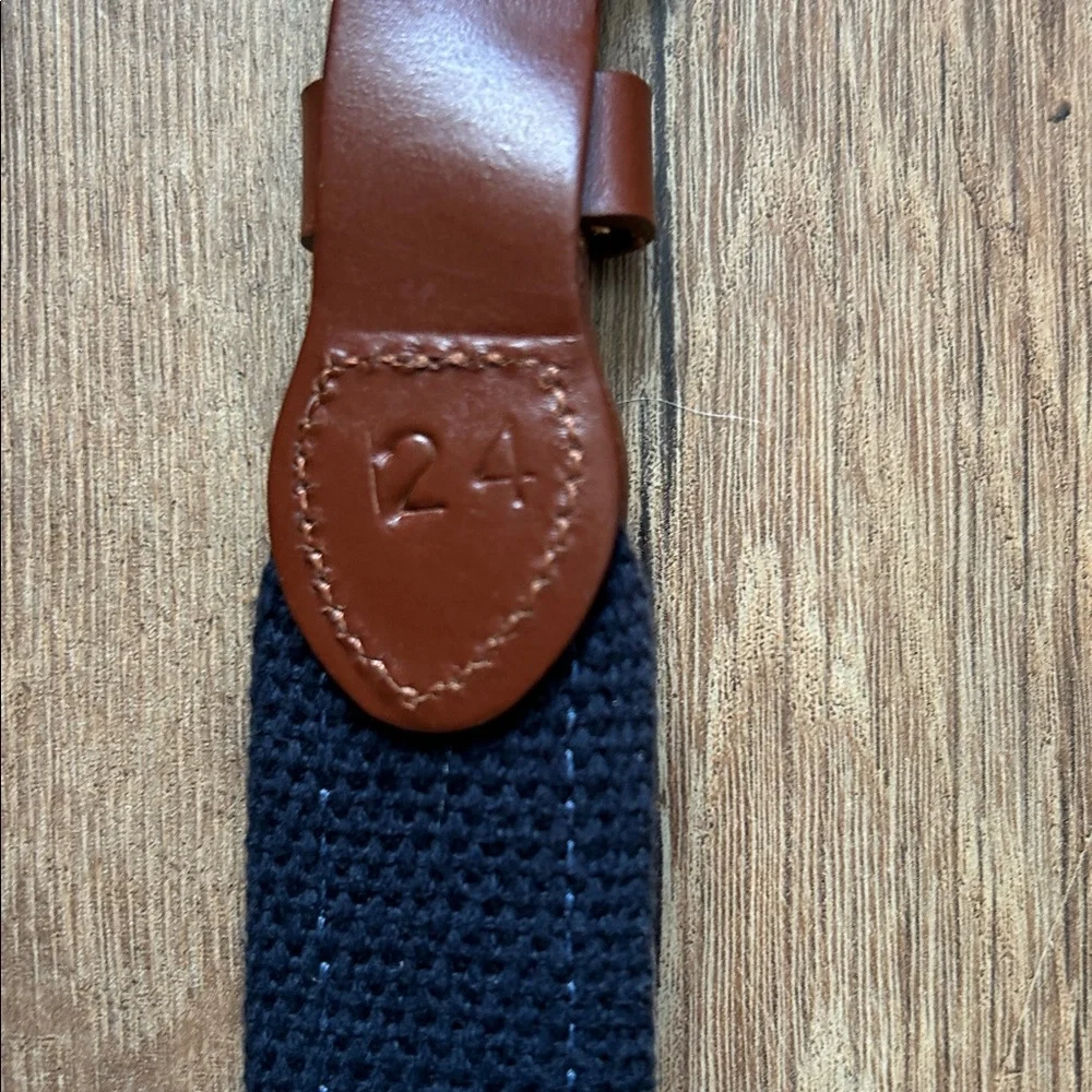Boys Nautical Flag Pattern Belt with Brown Leather